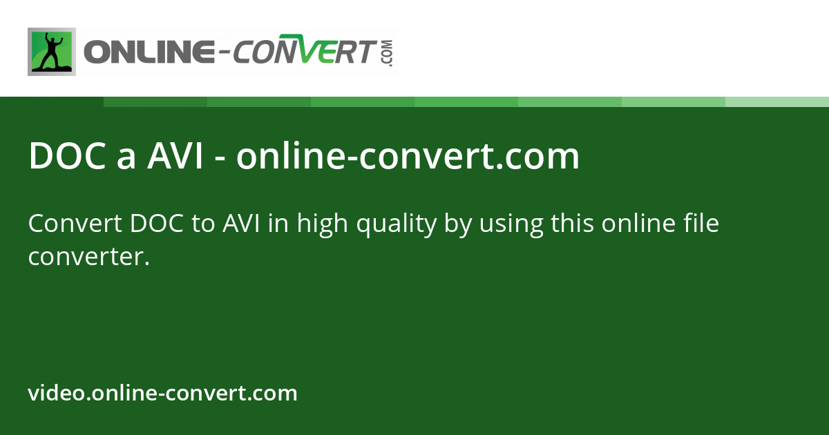 DOC a AVI - online-convert.com