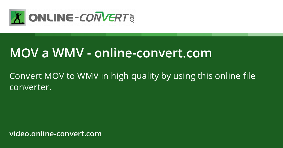MOV a WMV - online-convert.com