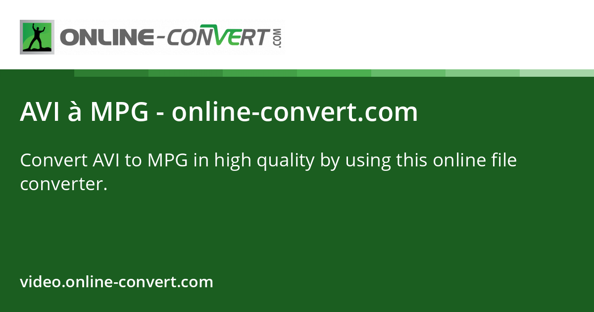 AVI en MPG - online-convert.com